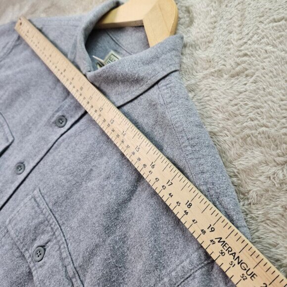 L.L.Bean Men's Chamois Shirt Long Sleeve Button-Down Gray Size LT Tall Outdoor - Picture 7 of 10